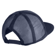 Old English Black N Patched Flat Bill Trucker Snapback Cap - Navy OSFM