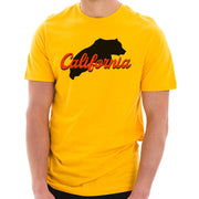 California Bear Graphic Design Short Sleeve Cotton Jersey T-Shirt