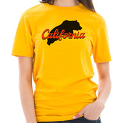 California Bear Graphic Design Short Sleeve Cotton Jersey T-Shirt