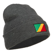 Congo Flag Embroidered Beanie