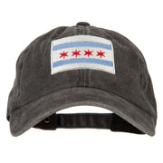 Chicago Flag Embroidered Washed Cotton Twill Cap