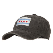 Chicago Flag Embroidered Washed Cotton Twill Cap