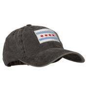 Chicago Flag Embroidered Washed Cotton Twill Cap