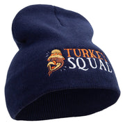 Turkey Squad Embroidered 8 inch Acrylic Short beanie - Navy OSFM