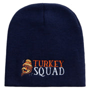 Turkey Squad Embroidered 8 inch Acrylic Short beanie - Navy OSFM