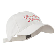 Christmas Greetings of the Season Embroidered Cap