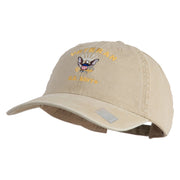 Veteran US Navy Embroidered Washed Cotton Twill Brass Buckle Cap - Khaki OSFM