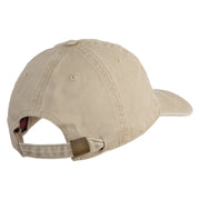 Veteran US Navy Embroidered Washed Cotton Twill Brass Buckle Cap - Khaki OSFM
