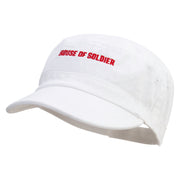 House of Soldier Embroidered Garment Washed Adjustable Army Cap - White OSFM