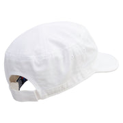 House of Soldier Embroidered Garment Washed Adjustable Army Cap - White OSFM