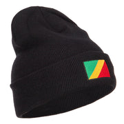 Congo Flag Embroidered Beanie