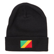 Congo Flag Embroidered Beanie