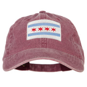 Chicago Flag Embroidered Washed Cotton Twill Cap