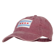 Chicago Flag Embroidered Washed Cotton Twill Cap