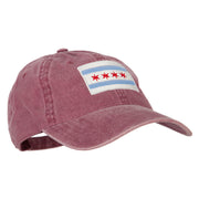 Chicago Flag Embroidered Washed Cotton Twill Cap