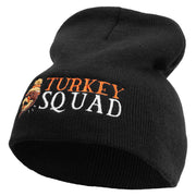 Turkey Squad Embroidered 8 inch Acrylic Short beanie - Black OSFM