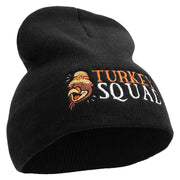 Turkey Squad Embroidered 8 inch Acrylic Short beanie - Black OSFM