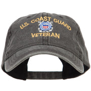 US Coast Guard Veteran Embroidered Washed Cap