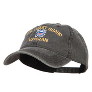 US Coast Guard Veteran Embroidered Washed Cap