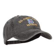 US Coast Guard Veteran Embroidered Washed Cap