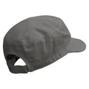 House of Soldier Embroidered Garment Washed Adjustable Army Cap - Grey OSFM