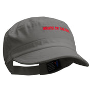 House of Soldier Embroidered Garment Washed Adjustable Army Cap - Grey OSFM