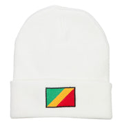 Congo Flag Embroidered Beanie