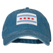 Chicago Flag Embroidered Washed Cotton Twill Cap