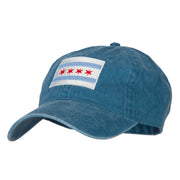 Chicago Flag Embroidered Washed Cotton Twill Cap