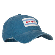 Chicago Flag Embroidered Washed Cotton Twill Cap