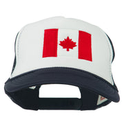 Canada Flag Embroidered Foam Mesh Back Cap