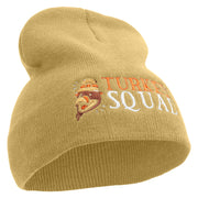 Turkey Squad Embroidered 8 inch Acrylic Short beanie - Khaki OSFM