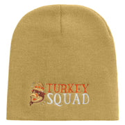 Turkey Squad Embroidered 8 inch Acrylic Short beanie - Khaki OSFM