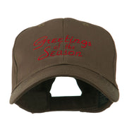 Christmas Greetings of the Season Embroidered Cap