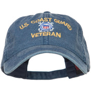 US Coast Guard Veteran Embroidered Washed Cap