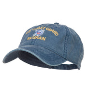 US Coast Guard Veteran Embroidered Washed Cap