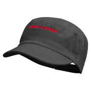 House of Soldier Embroidered Garment Washed Adjustable Army Cap - Black OSFM