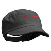 House of Soldier Embroidered Garment Washed Adjustable Army Cap - Black OSFM