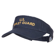 U.S. Coast Guard Embroidered Pro Style Cotton Washed Visor