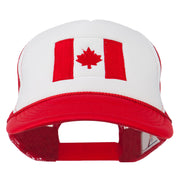 Canada Flag Embroidered Foam Mesh Back Cap