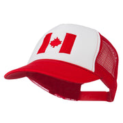 Canada Flag Embroidered Foam Mesh Back Cap