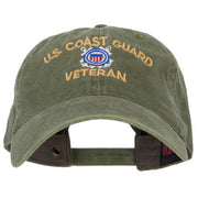 US Coast Guard Veteran Embroidered Washed Cap