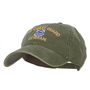 US Coast Guard Veteran Embroidered Washed Cap