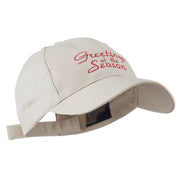 Christmas Greetings of the Season Embroidered Cap