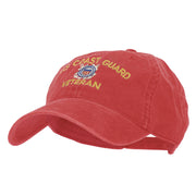 US Coast Guard Veteran Embroidered Washed Cap