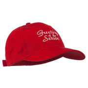 Christmas Greetings of the Season Embroidered Cap