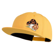 Polka Dots Mushrooms Iron On Patched 6 Panel High Profile Structured Snapback - Gold OSFM