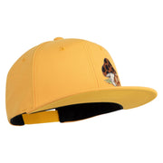 Polka Dots Mushrooms Iron On Patched 6 Panel High Profile Structured Snapback - Gold OSFM