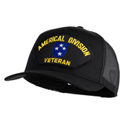 Americal Division Veteran Patched Solid Cotton Twill Mesh Prostyle Cap - Black OSFM