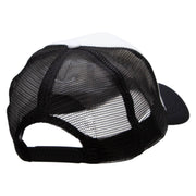 Red Lips Embroidered Patched Cotton Trucker Cap - Black OSFM